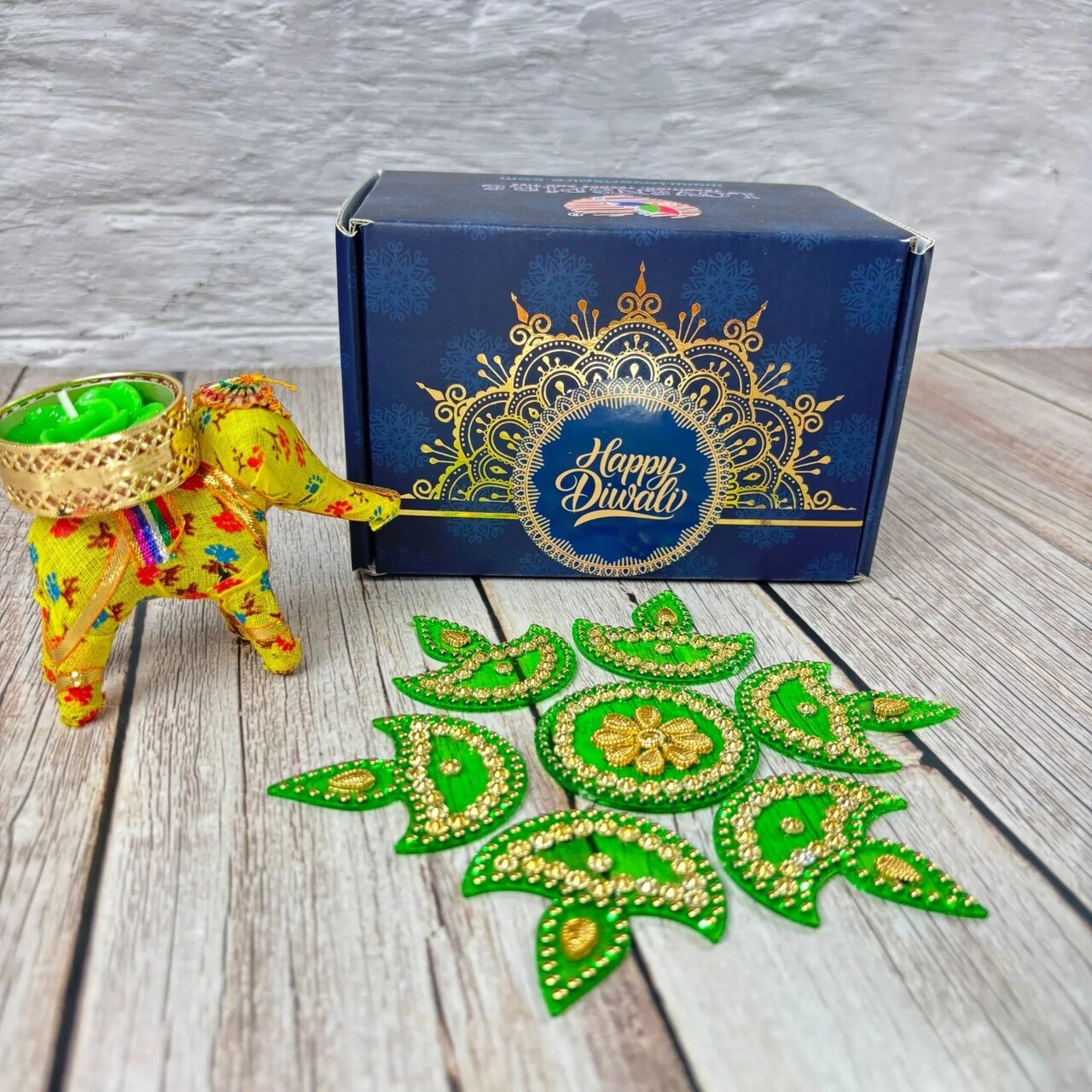 Personalize Diwali Gifts Box Navratri Sweet Gift Boxes Hamper Basket, Decor Rangoli, Candle Holder for Employees, Office / Corporate Gifting Items